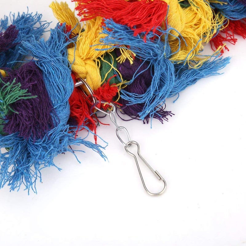 Litewoo Bird Parakeet Colorful Swing Toys,Cotton Rope Chew Hanging Bird Preening Garland Swing for Budgie Parakeet Cockatiel Macaw African Grey - Image 5